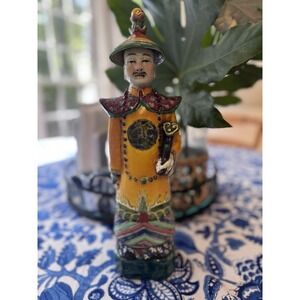 Antique Collectable Chinese Porcelain Emperor  12" Signed Heart Stick Decor